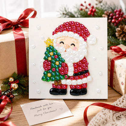Santa Hugging a Starry Tree pearl painting – image 2