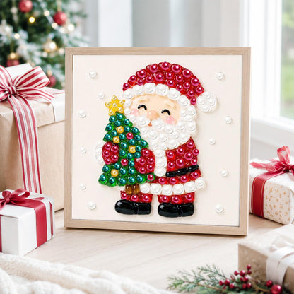 Santa Hugging a Starry Tree pearl painting – image 4