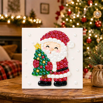 Santa Hugging a Starry Tree pearl painting – image 5