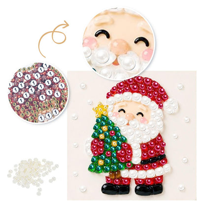 Santa Hugging a Starry Tree pearl painting – image 6