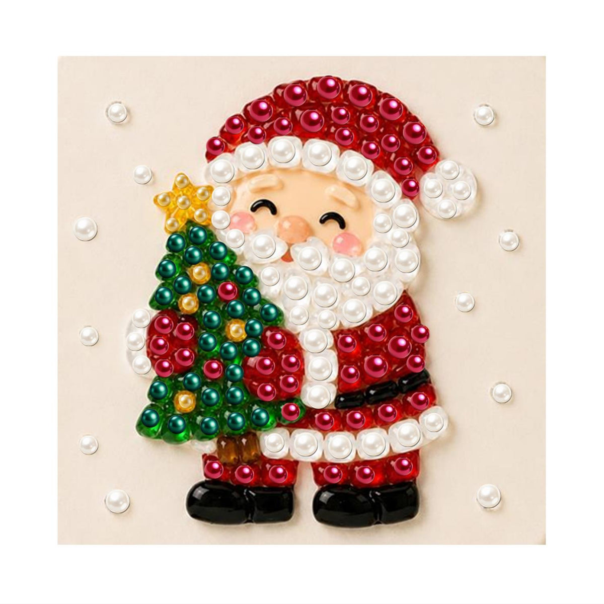 Santa Hugging a Starry Tree pearl painting – image 11