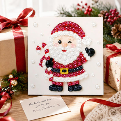 Winking Santa with Candy Cane pearl painting – image 2