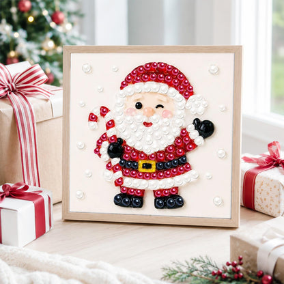 Winking Santa with Candy Cane pearl painting – image 4