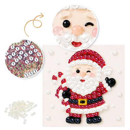 Winking Santa with Candy Cane pearl painting – image 6