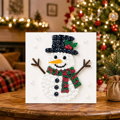 Top-Hat Snowman with Holly pearl painting – image 5
