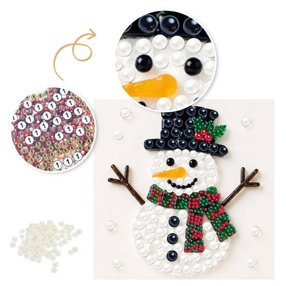 Top-Hat Snowman with Holly pearl painting – image 6