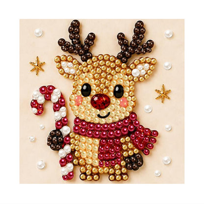 Candy Cane Reindeer in a Scarf pearl painting – image 11