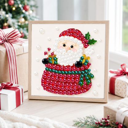 Santa Peeking From a Gift Sack pearl painting – image 4
