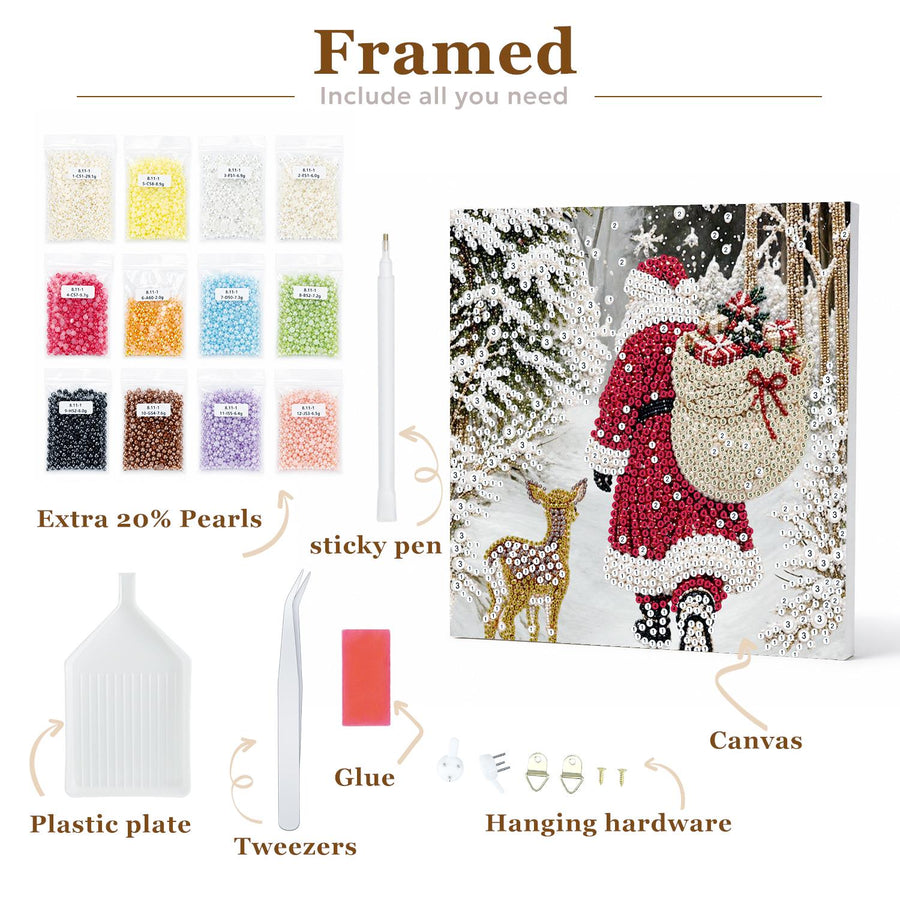 Pearl painting kit contents with frame
