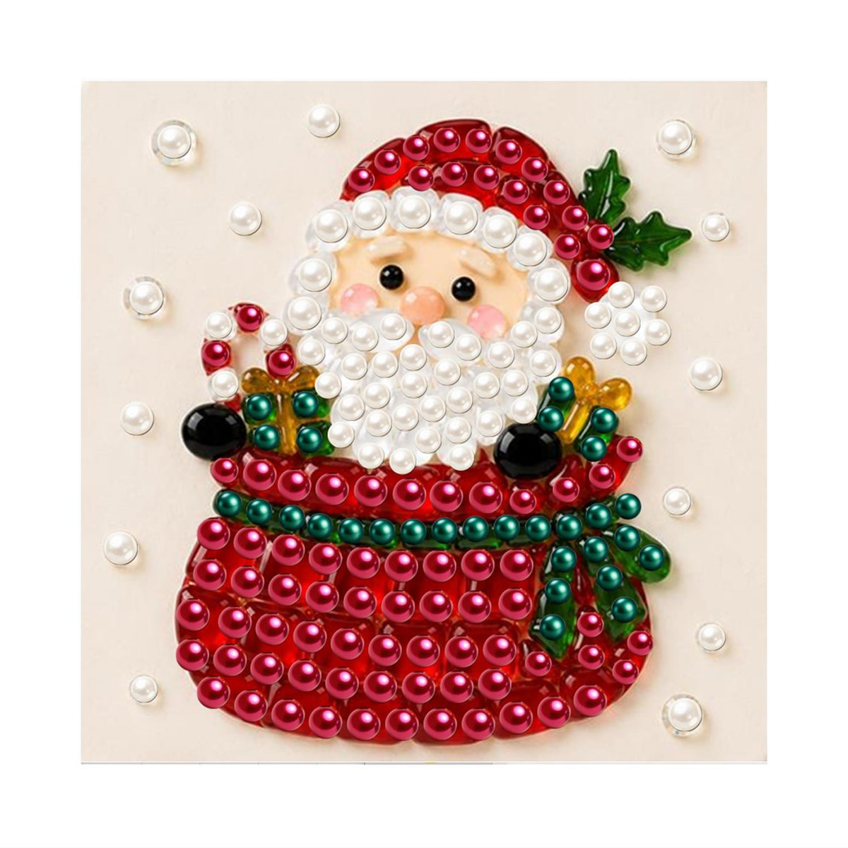 Santa Peeking From a Gift Sack pearl painting – image 11