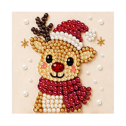 Reindeer in a Santa Hat pearl painting – image 11