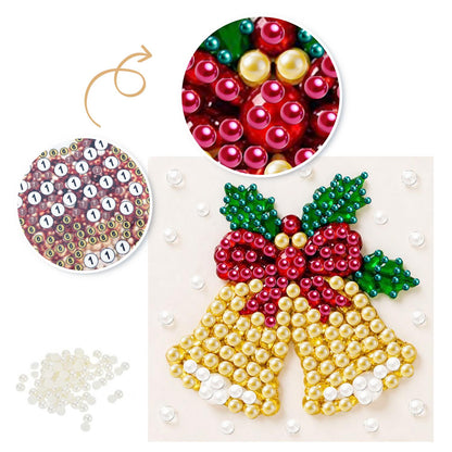 Golden Bells with Holly Bow pearl painting – image 6