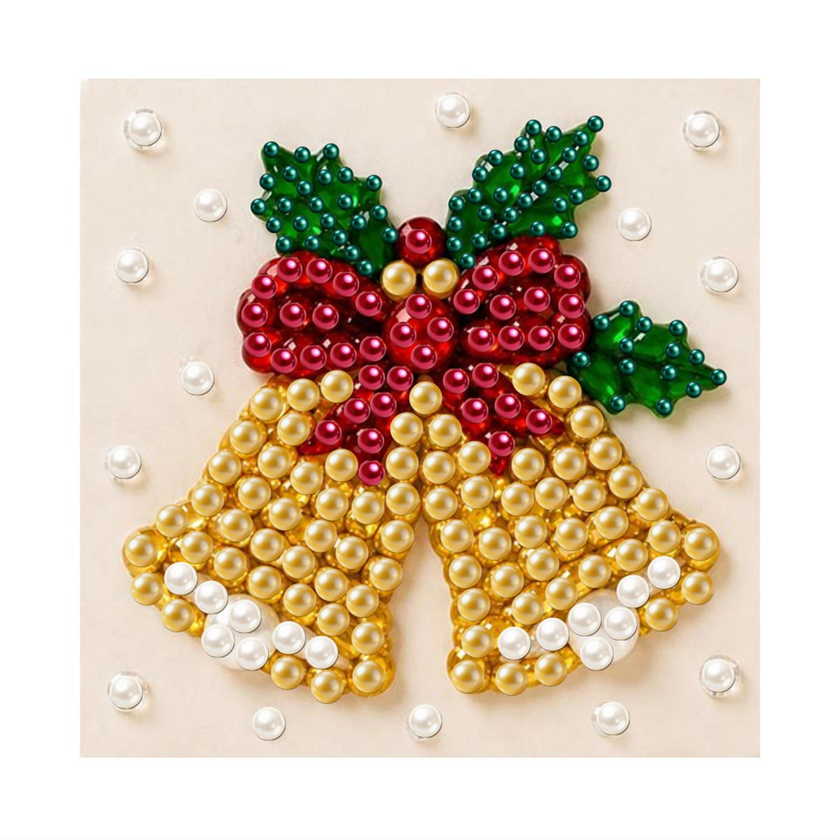 Golden Bells with Holly Bow pearl painting – image 11