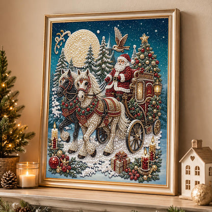 Santa's Horse-Drawn Carriage pearl painting – image 4