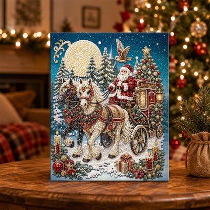 Santa's Horse-Drawn Carriage pearl painting – image 5