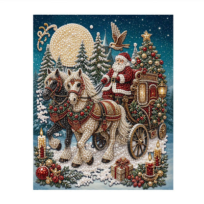 Santa's Horse-Drawn Carriage pearl painting – image 11