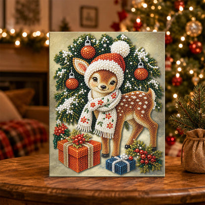 Snowflake-Scarf Fawn pearl painting – image 5