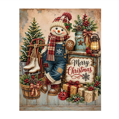 Overalls Snowman and Ice Skates pearl painting – image 11