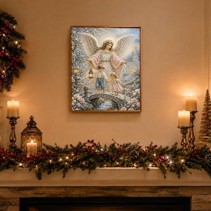 Guardian Angel on the Bridge pearl painting – image 3