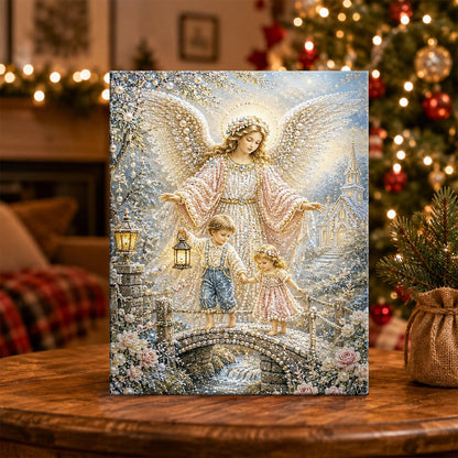 Guardian Angel on the Bridge pearl painting – image 5