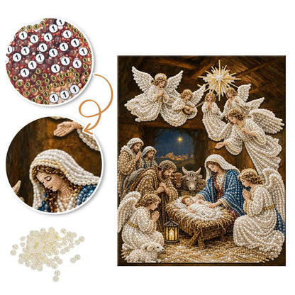 Nativity with Choir of Angels pearl painting – image 6