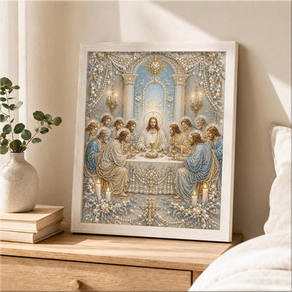 Candlelit Last Supper pearl painting – image 2