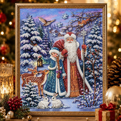 Father Frost and Snow Maiden pearl painting – image 2