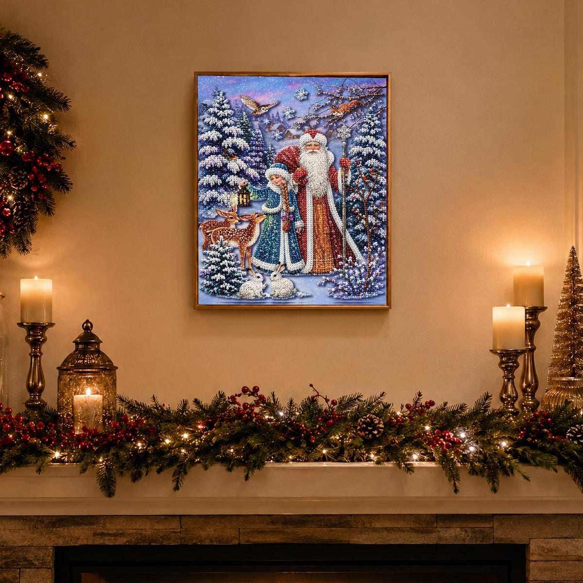 Father Frost and Snow Maiden pearl painting – image 3