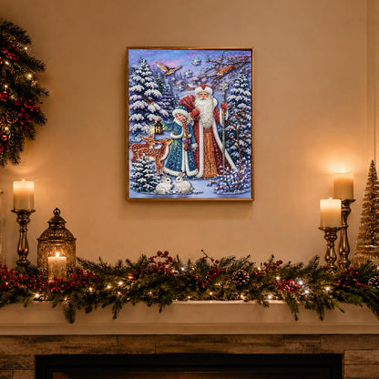Father Frost and Snow Maiden pearl painting – image 3