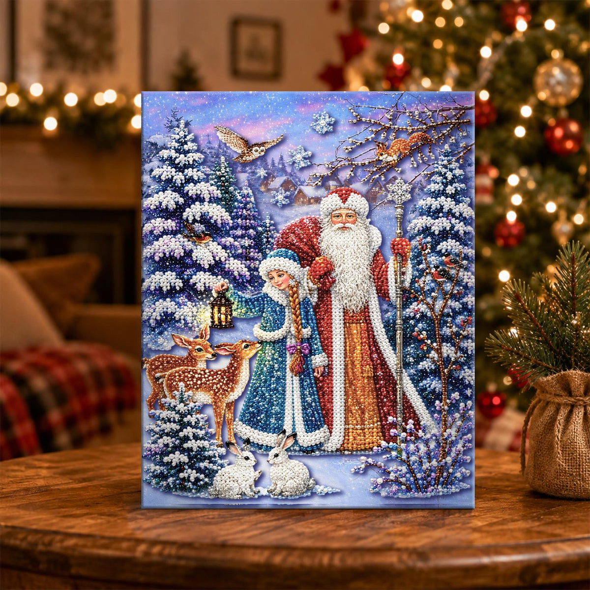 Father Frost and Snow Maiden pearl painting – image 5