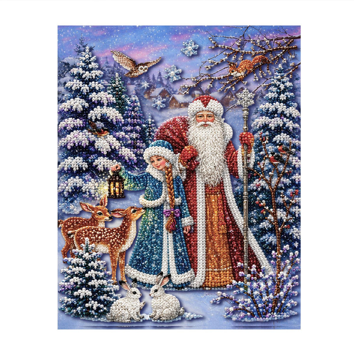 Father Frost and Snow Maiden pearl painting – image 11