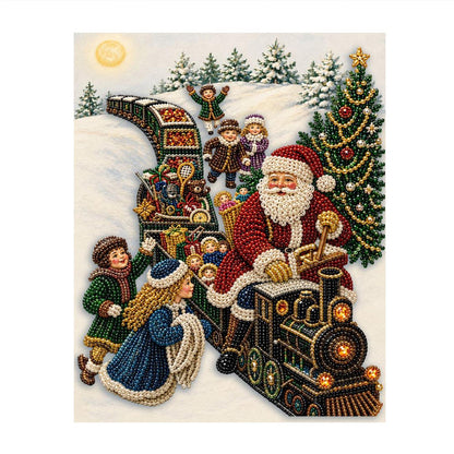 Children Riding Santa's Engine pearl painting – image 11
