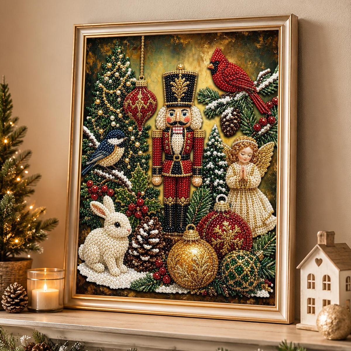 Nutcracker with Woodland Friends pearl painting – image 4