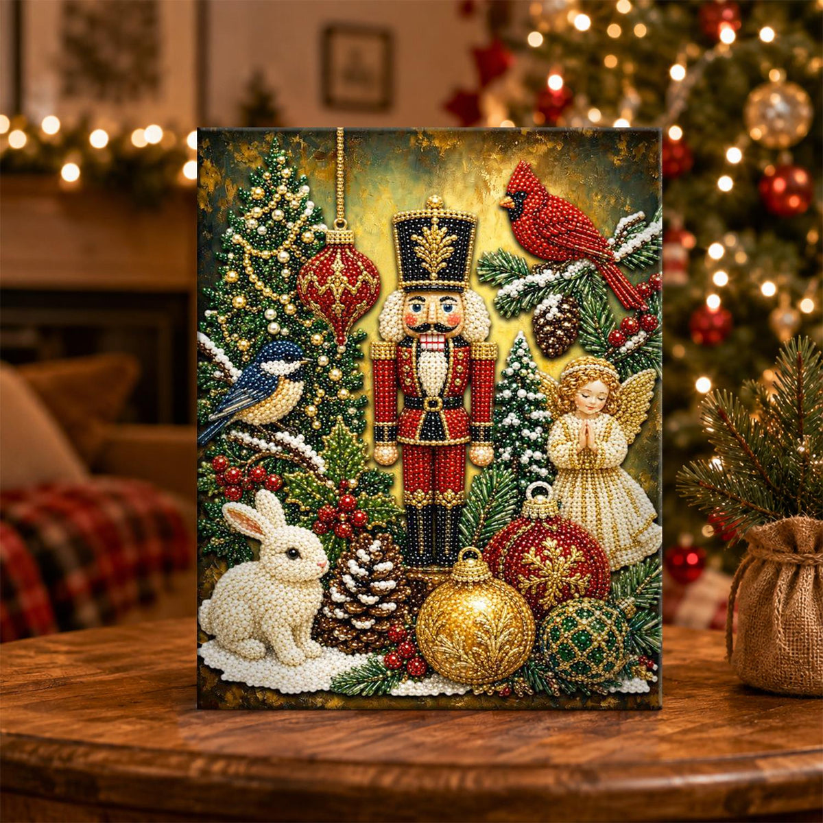 Nutcracker with Woodland Friends pearl painting – image 5