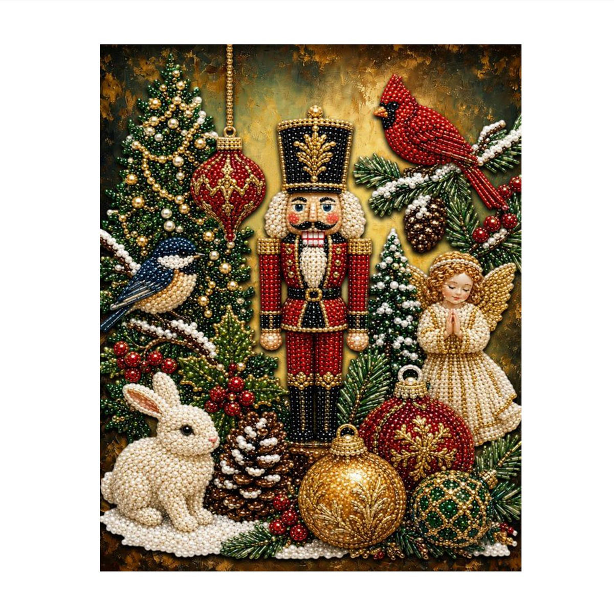 Nutcracker with Woodland Friends pearl painting – image 11