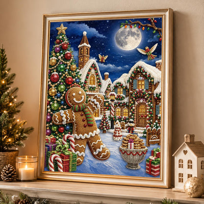 Gingerbread Man Under the Moon pearl painting – image 4