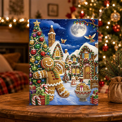 Gingerbread Man Under the Moon pearl painting – image 5