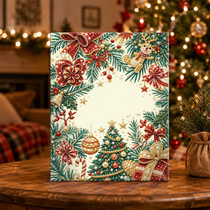 Poinsettia Garland Border pearl painting – image 5