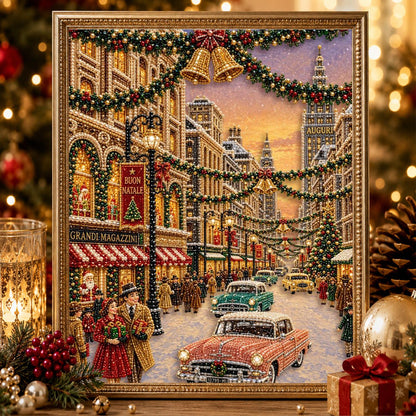 Fifties Cars on a Festive Avenue pearl painting – image 2