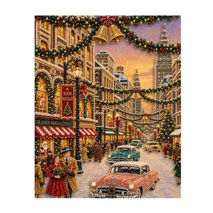 Fifties Cars on a Festive Avenue pearl painting – image 11