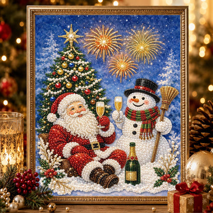 Bubbly Toast with the Snowman pearl painting – image 2