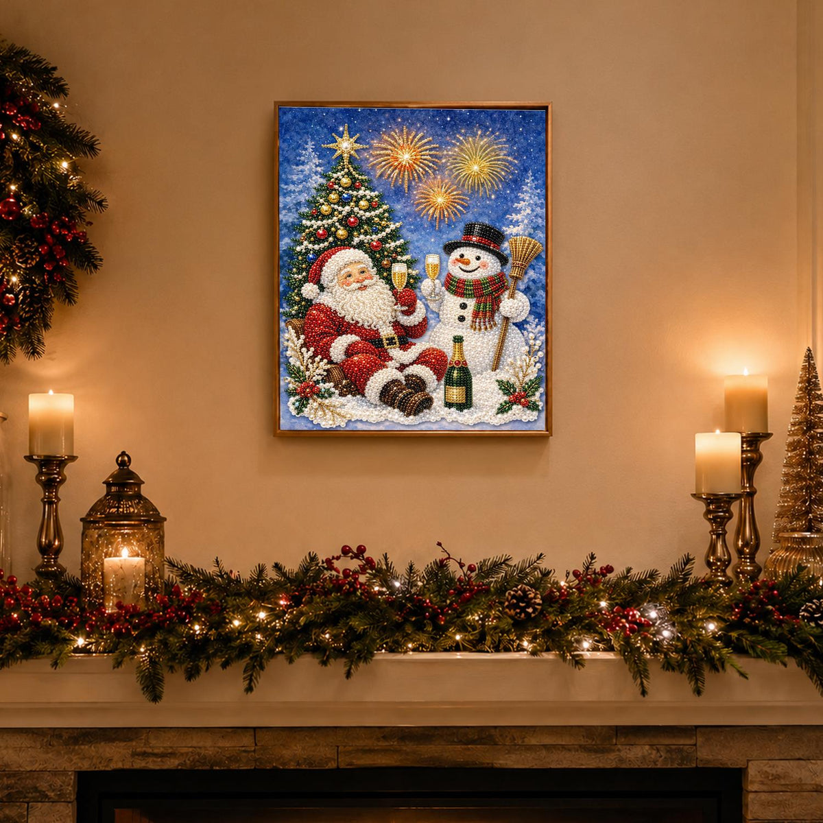 Bubbly Toast with the Snowman pearl painting – image 3