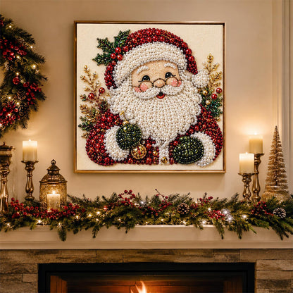 Bespectacled Santa Portrait pearl painting – image 3