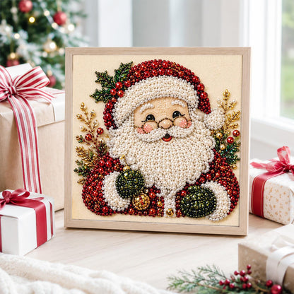 Bespectacled Santa Portrait pearl painting – image 4