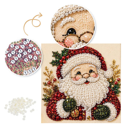 Bespectacled Santa Portrait pearl painting – image 6