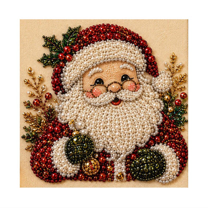 Bespectacled Santa Portrait pearl painting – image 11