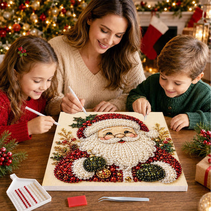 Bespectacled Santa Portrait pearl painting – image 15