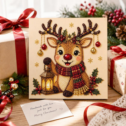 Reindeer with a Glowing Lantern pearl painting – image 2