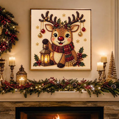 Reindeer with a Glowing Lantern pearl painting – image 3