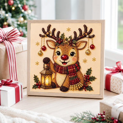 Reindeer with a Glowing Lantern pearl painting – image 4